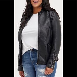 TORRID Faux Leather Moto Jacket Torrid Size 3 (3X)